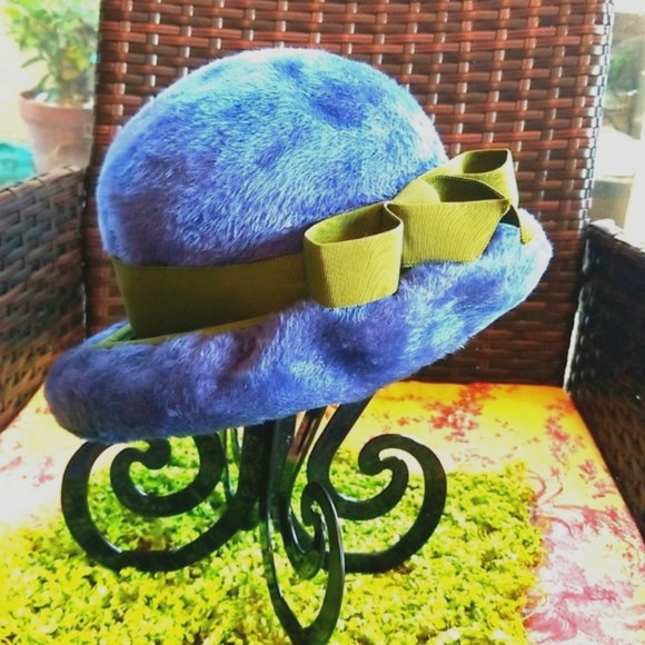 60's DIOR CHRISTIAN Lord & Taylor Union Tag RARE Blue Angora Collector Chapeax - Picture 11 of 16